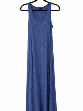 GAP Blue Heathered Maxi Tank Dress | Size Medium | Soft Jersey Knit
